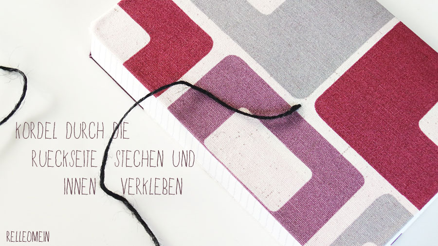 Notizbuch mit Stoff, Kordel und Knopf verschönern | relleoMein #DIY